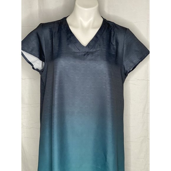 Miss Look Ombre’ Blue Dress  Knee Length Short Sleeve Large‎ - Picture 4 of 12